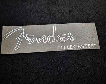2-pack Telecaster Headstock-dekaler till Fender-gitarrer i guld eller silver från 50-talet