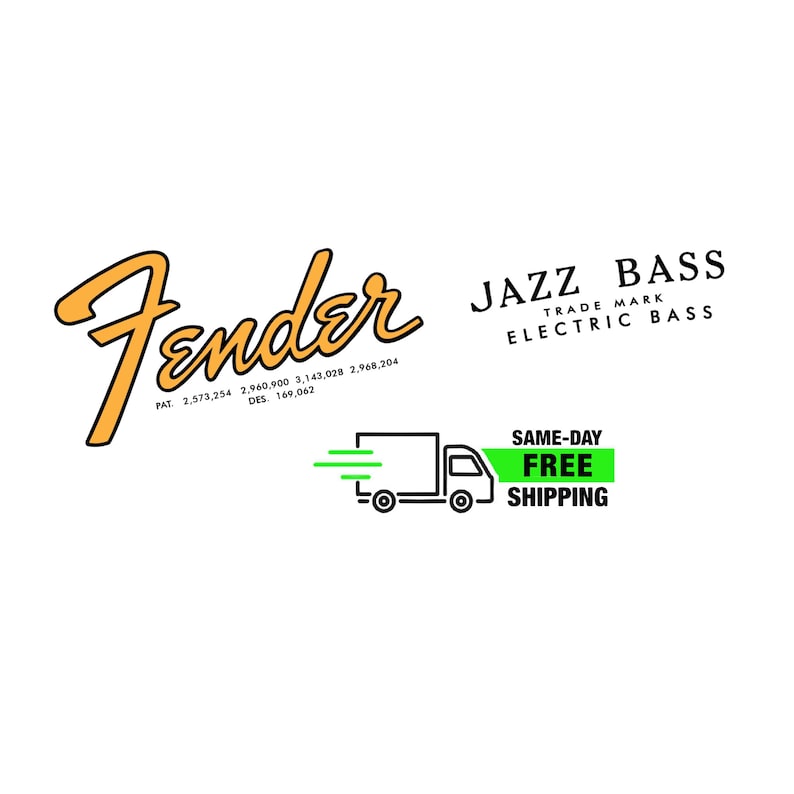 Upgrade your Fender Jazz Bass with our high quality durable waterslide headstock decal. You will be the envy of your whole band with this sticker on your bass. Show off to the audience with your authentic, EPIC WIN Jazz Bass Fender waterslide decal.