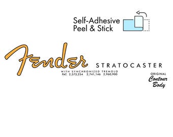 2-Pack Stratocaster Decal 50s Sticker Self-Adhesive Custom Shop Ultra-hi-res Fender Style NEW Non-Metallic
