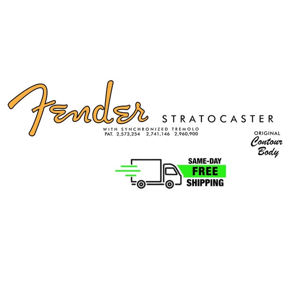 2-Pack Stratocaster Decal 50s 70s Ultra-hi-res Fender Style NEW Metallic/Non-Metallic