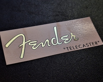 Telecaster 50s Headstock Decal Waterslide Metallic Spaghetti Logo NEW