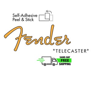 2-pack självhäftande Telecaster-dekaler i Fender-stil med ultrahög upplösning, NY, icke-metallisk