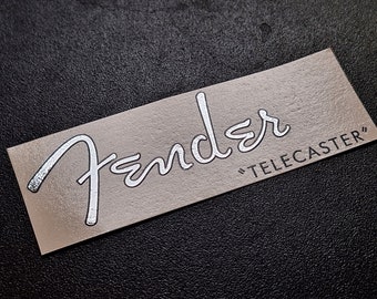 Fender Telecaster Headstock Decal 50s Style Guitars Gold or Silver