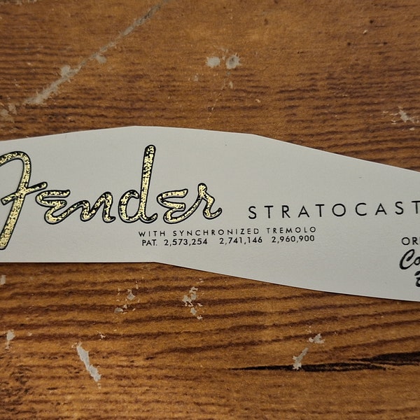 Stratocaster Decal 50s 70s Ultra-hi-res Fender Style NEW Metallic/Non-Metallic