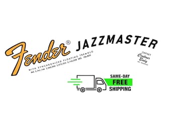 2-Pack Jazzmaster Headstock Decal Waterslide 70s 50s Style Ultra-hi-res NEW Non-Metallic