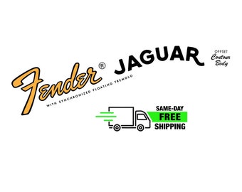 Jaguar Decal 70s Fender Style Headstock Waterslide Ultra-hi-res  NEW Non-Metallic