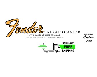 Strat Decal (Multiple Styles) Ultra-hi-res Vintage Fender Style NEW Non-Metallic