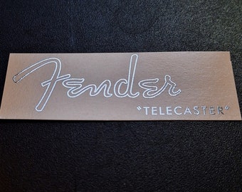 Fender Telecaster Headstock Decal 50s Style Guitars Gold or Silver