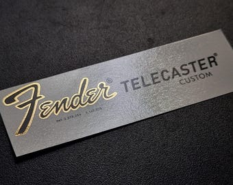 Zestaw 2 naklejek na Fender Telecaster Waterslide, metalicznych, w ultrawysokiej rozdzielczości, w stylu vintage z lat 70. NOWY