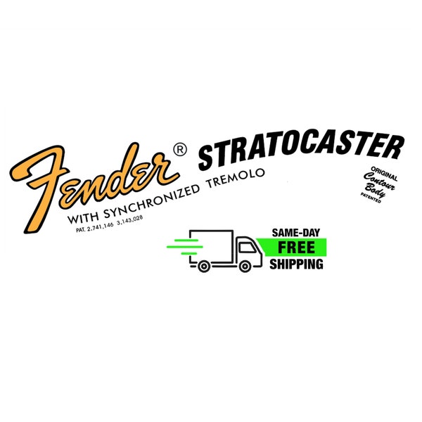 Stratocaster Decal 70s Ultra-hi-res Fender Style NEW Non-Metallic/Metallic Versions