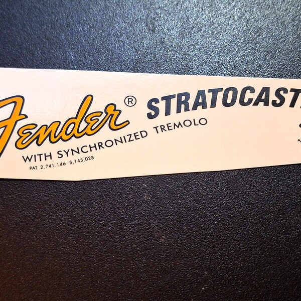 Strat Decal Vintage Fender Style Ultra-hi-res NEW Non-Metallic