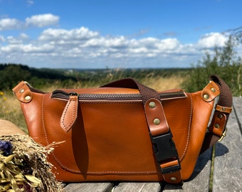 Leather Fanny Pack Unisex, Men's Leather CrossBody Bag, Leather Shoulder Bag, Leather Fanny Pack, Women's Crossbody Bag, Christmas Gift