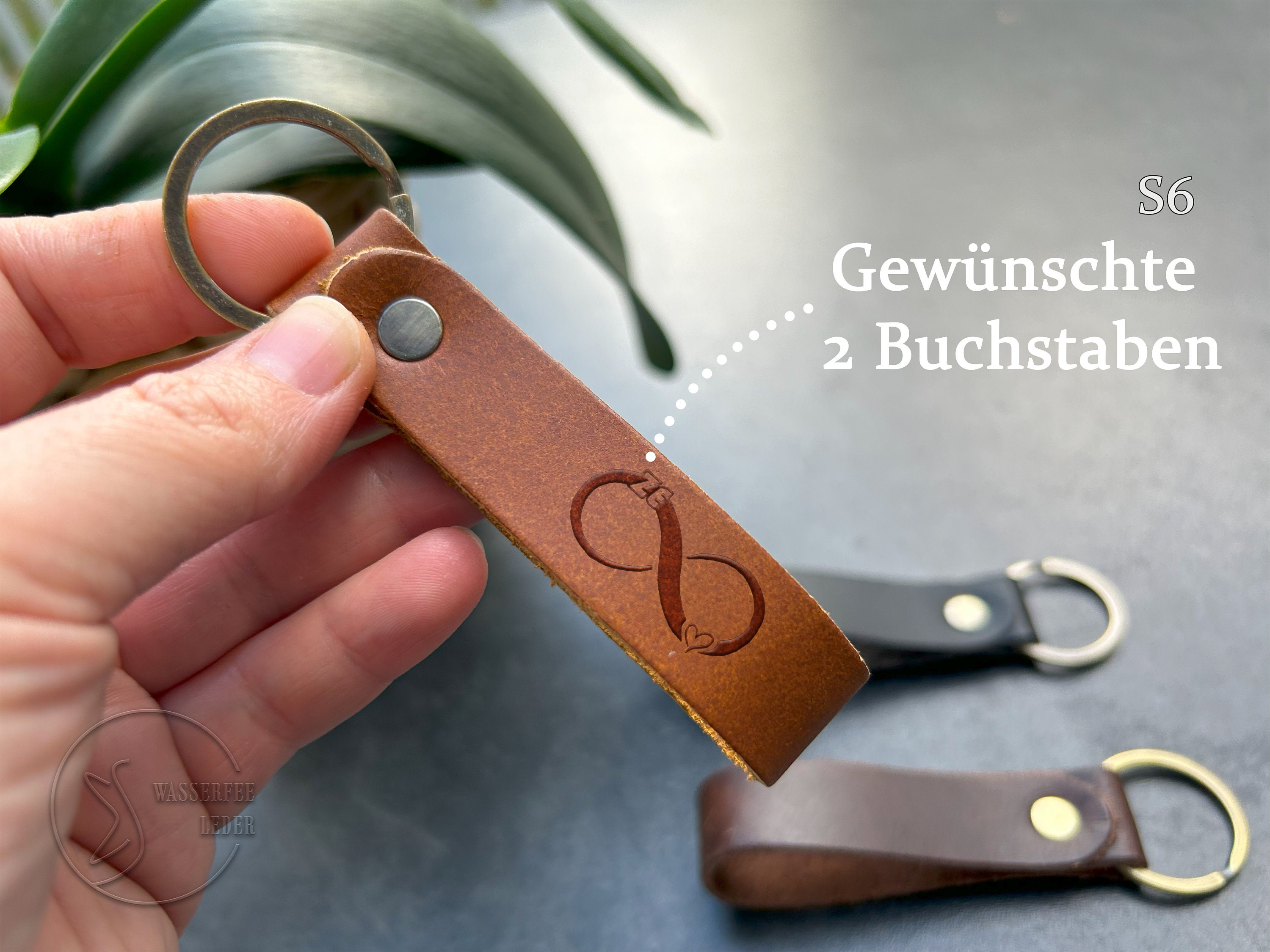Leather keychain with engraving, heart infinity, coordinates, personalized, infinity sign, gift for Valentine's Day, partner