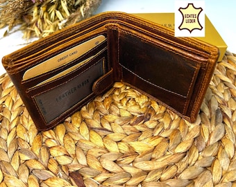 Handgefertigte  Herren  Geldtasche, Weihnachtsgeschenk, Personalisiertes Portemonnaie,  Geldbörse,  Echtleder  Brieftasche