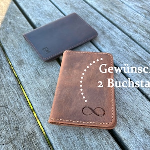 Gepersonaliseerde lederen slanke portemonnee - Perfect cadeau voor Vaderdag en Valentijnsdag - Slanke tweevoudige portemonnee - Creditcardhouder