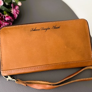 Personalisiertes Leder-Portemonnaie für Damen | Handgefertigte Damen Geldbörse aus Leder | Stilvolles Damen Wallet| Weihnachtsgeschenk