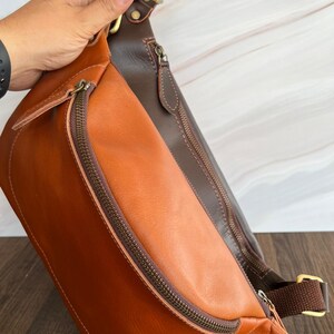 Premium Leather Waist Bag, Handmade Fanny Pack, Genuine Leather Belt Bag for Men & Women, Travel Crossbody Bum Bag image 13