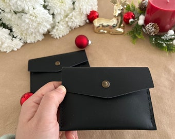 Leather credit card holder and wallet, coin pouch wallet, coin bag for women, small wallet, gift for him, Christmas gifts