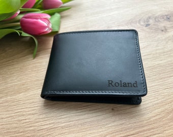 Valentine's Day Wallet Handmade Genuine Leather, Personalized Wallet with Monogram for Men, Gifts for Him, Men's Wallet