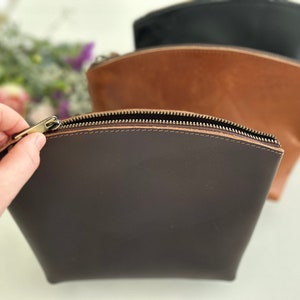Damen Kosmetiktasche, Leder Make-up Tasche , Weihnachtsgeschenk,Personalisierte Leder Schminktasche, Handmade Gift, Gift for her,Make up Bag