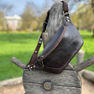 Premium Leather Waist Bag, Handmade Fanny Pack, Genuine Leather Belt Bag for Men & Women, Travel Crossbody Bum Bag image 14