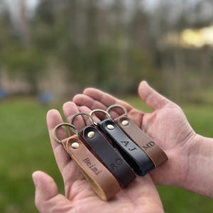 Porte-clés en cuir | Porte-clés de voiture | Porte-clés Personnalisé | Idée cadeau pour Noël, bricolage pour la fête des pères