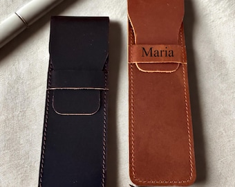 High-Quality Pencil Case, Leather Pencil Case Personalized, Personalized Handcrafted Top Grain Leather Pen Holder, Pen Pouch