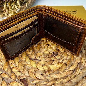 Carteira masculina feita à mão, presente de Natal, carteira personalizada, porta-moedas, carteira de couro genuíno