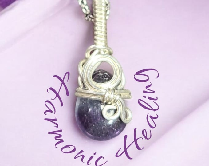 Fluorite necklace, pendant, Sterling Silver, peace, positivity, clarity, balance, past life regression, energy management, protection.