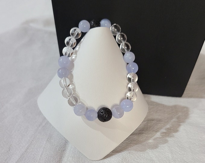 6.5 inch stretch bracelet, calming bracelet, lava bead, diffuser bracelet, essential oils bracelet, communication bracelet.