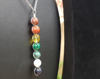 Diabetic necklace, diabetic support necklace, natural gemstone necklace pendant.
