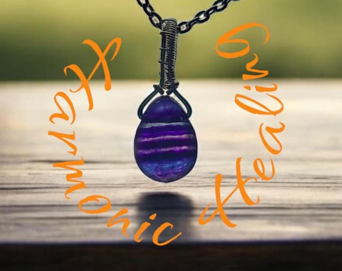 Fluorite necklace, pendant, Sterling Silver, peace, positivity, clarity, balance, past life regression, energy management, protection.