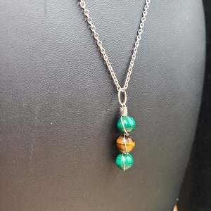 Protection Necklace, Transformational Necklace, Malachite Necklace, Tiger&#39;s Eye Pendant Necklace.