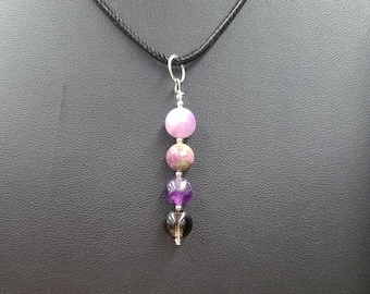 Stress relief necklace, recovery necklace, forgiveness pendant, grounding pendant, natural gemstone necklace, spiritual awareness necklace..