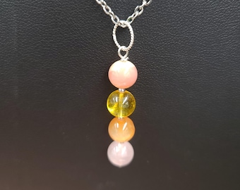 Self love necklace, Courage necklace, Happiness pendant, Joy pendant, natural gemstone necklace.