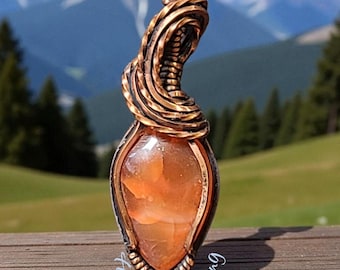 Carnelian, pendant, Handmade, Gifts for her, Wire Wrap, grounding, stabilize energies, root chakra, handmade jewelry,