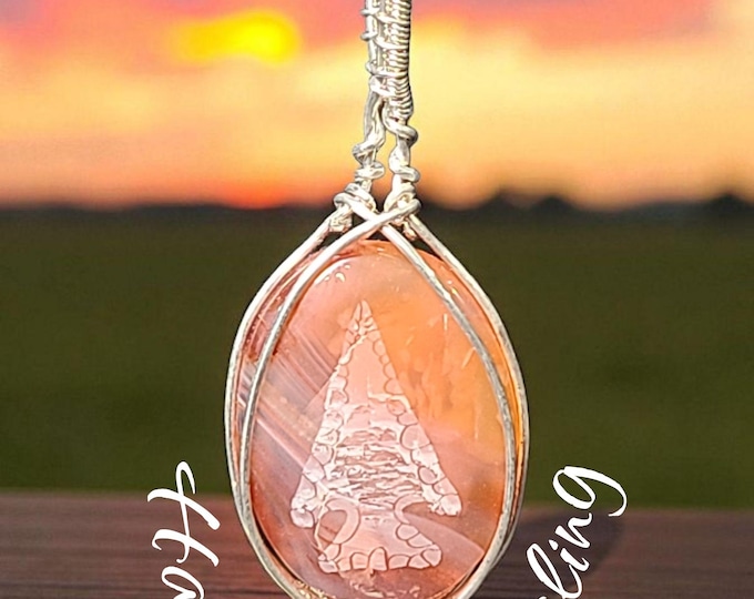 Carnelian, Arrowhead, sterling silver, gifts for him, gifts for her, leather necklace, handmade.