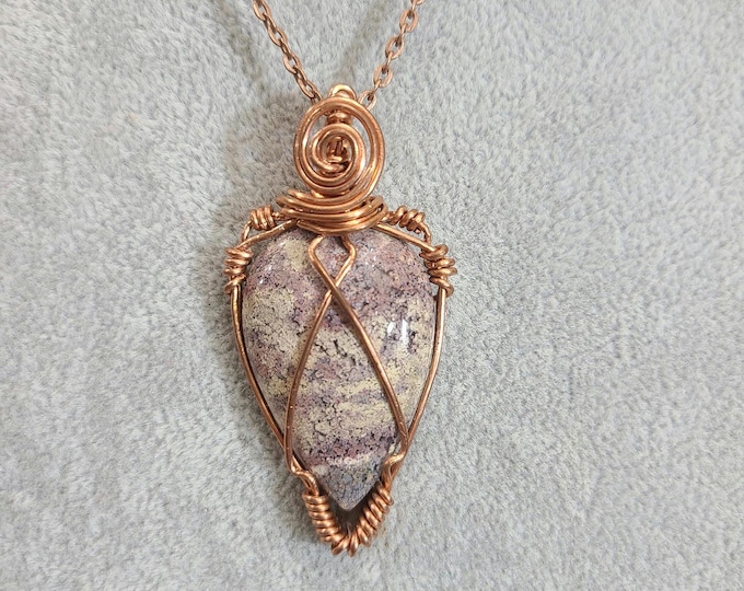 Copper Necklace, Scenic Moss Agate, Wire Wrap, Wire Wrapped Pendant, gifts for her, handmade, new beginnings, manifestation, abundance