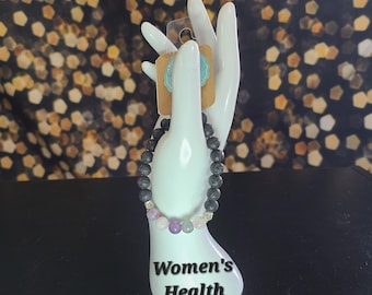 Women's health, beaded Stretch bracelet, Handmade, healing, spiritual, PMS, menopause, balance hormones, calmness