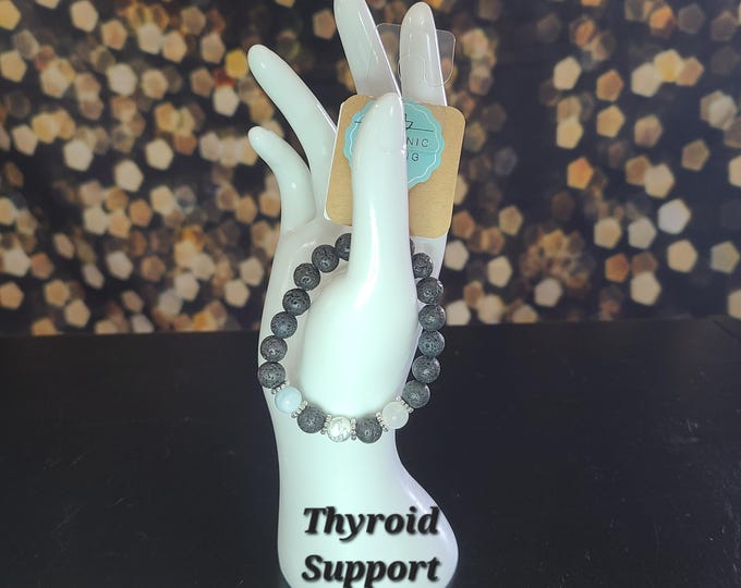 Thyroid Support, beaded Stretch bracelet, Handmade, healing, spiritual, beaded, bracelet, stretch, thyroid, thyroid nodule, sore throat