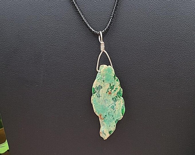 Green Imperial Jasper necklace, Sterling Silver necklace, peace, serenity, relaxation necklace.