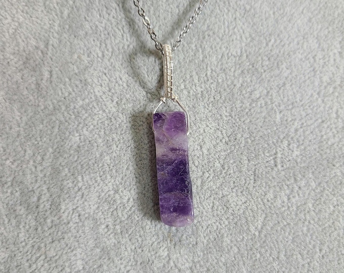 Amethyst, Sterling Silver Pendant, Wire wrapped necklace, wire wrap, handmade, gifts for her, pendant, promotes kindness & love, self-love