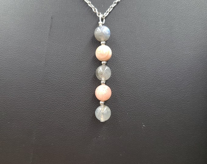 ADHD necklace, Labradorite necklace, sunstone pendant, Mental Clarity necklace, focus necklace.
