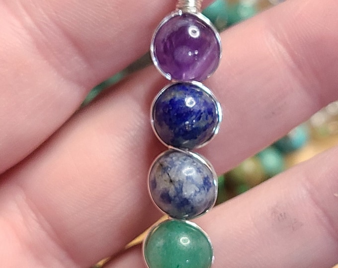 balance gemstone necklace, anti-anxiety pendant, anti-stress necklace, Inner wisdom crystals.