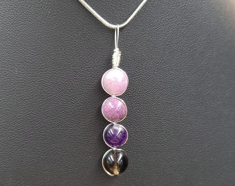 Stress relief necklace, recovery necklace, forgiveness pendant, grounding pendant, natural gemstone necklace, spiritual awareness necklace..