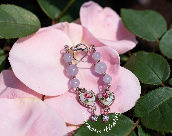 Handmade, Rose Quartz earrings, fishhook earrings, Gold Plated, pink, gifts for her,