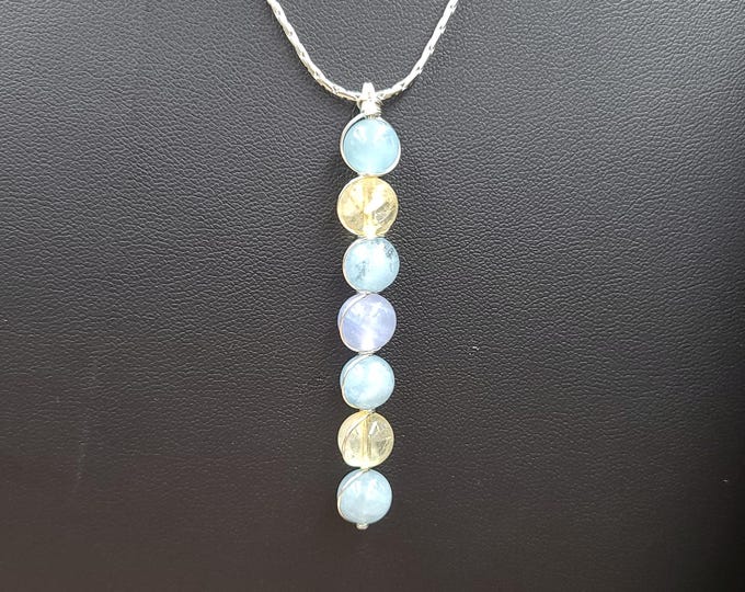 Natural gemstone necklace, Manifesting pendant; necklace, communication necklace, inner peace pendant; necklace, calming necklace.