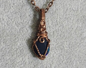 Ethiopian opal, 1 carat, Wire wrapped necklace, wire wrap, handmade, gifts for her, pendant, hope, luck, innocence, enthusiasm, creativity