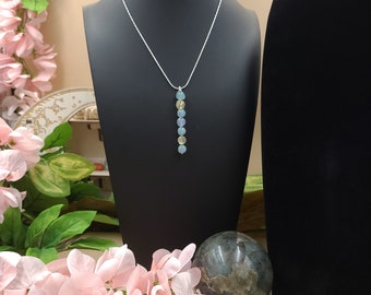 Natural gemstone necklace, Manifesting pendant; necklace, communication necklace, inner peace pendant; necklace, calming necklace.