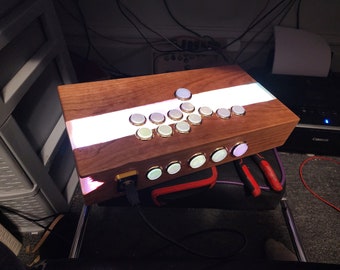 Universal RGB Wood Resin Hitbox - Clear Gold